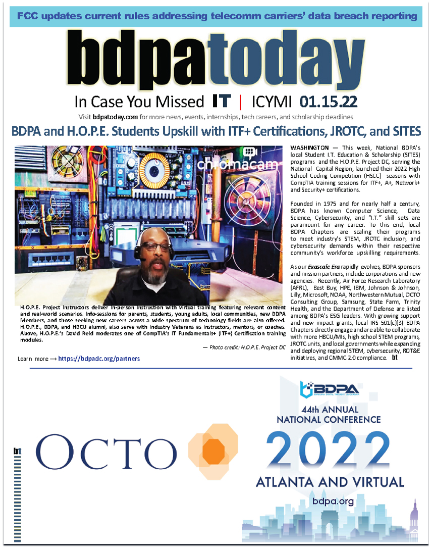 bdpatoday | ICYMI 01.15.22 (View or download a fully interactive version.)